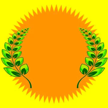 Banner with sprigs Stock Illustration