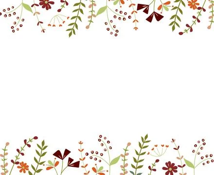 Banner with spring flowers. Flat Flowers. Horizontal banner or floral backg.. Stock Illustration