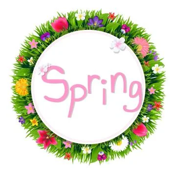 Banner With Spring Flowers Stock Illustration