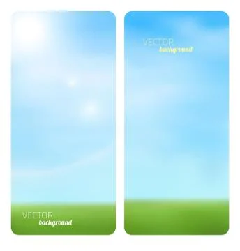 Banner spring grass in sun light Stock Illustration