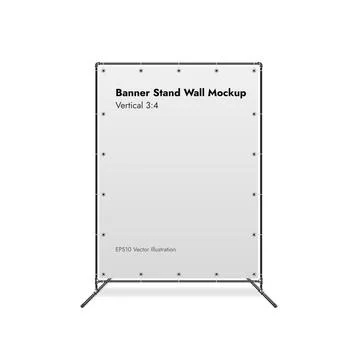 Banner Stand Wall on White Background Vector Illustration. Illustrazione stock