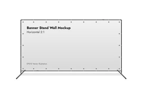 Banner Stand Wall on White Background Vector Illustration. Stock Illustration