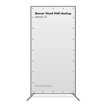 Banner Stand Wall on White Background Vector Illustration. Illustrazione stock