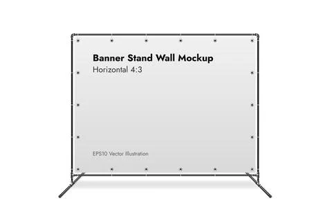 Banner Stand Wall on White Background Vector Illustration. Illustrazione stock