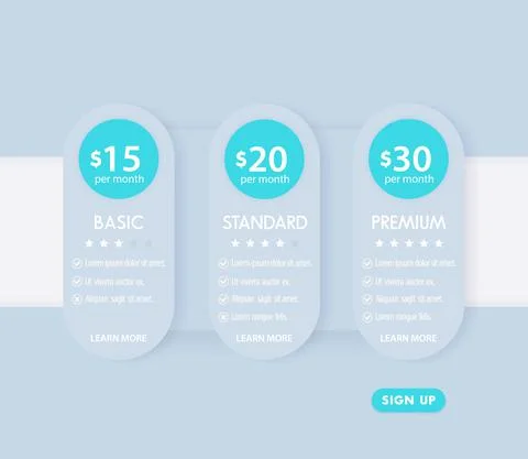 Banner for tariffs, prices, plans, vector template Stock Illustration