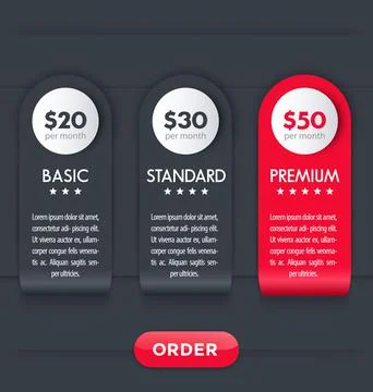 Banner for tariffs template, dark version Stock Illustration