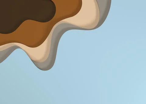 Banner template with abstract background and paper cut shapes. 3D rendering. Stock Illustration