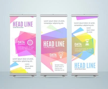 Banner Template with Abstract Geometric Bubble Speech. Vector Stock Illustration