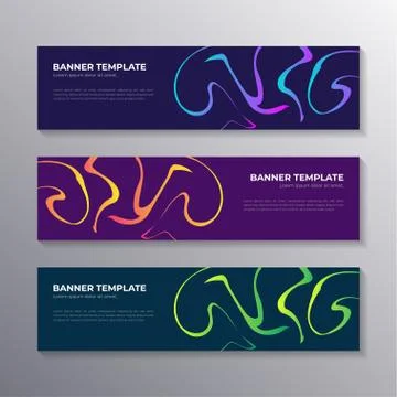 Banner template with abstract liquid gradient marble background, Corporate we Stock Illustration