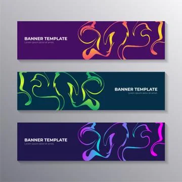 Banner template with abstract liquid gradient marble background, Corporate we Stock Illustration