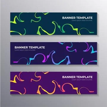 Banner template with abstract liquid gradient marble background, Corporate we Stock Illustration