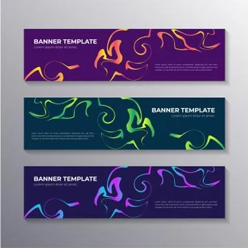 Banner template with abstract liquid gradient marble background, Corporate we Stock Illustration