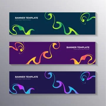 Banner template with abstract liquid gradient marble background, Corporate we Stock Illustration