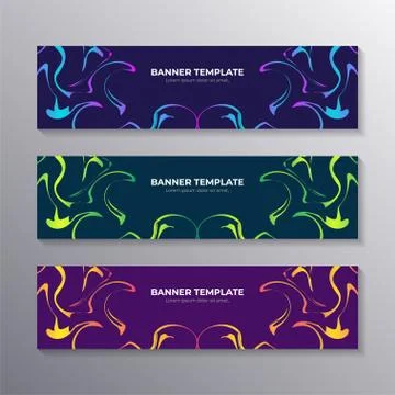 Banner template with abstract liquid gradient marble background, Corporate we Stock Illustration