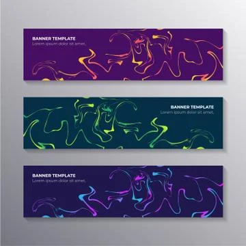 Banner template with abstract liquid gradient marble background, Corporate we Stock Illustration