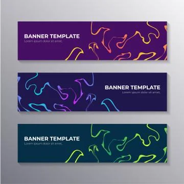 Banner template with abstract liquid gradient marble background, Corporate we Stock Illustration