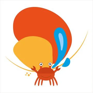 Banner template with a crab on a white background Stock Illustration