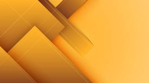 Banner template design background abstract yellow squares geometric overlappi Stock Illustration