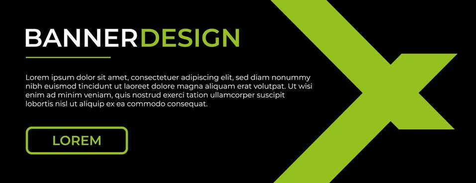 Banner template design . web banner or ads banner design with green color Stock Illustration