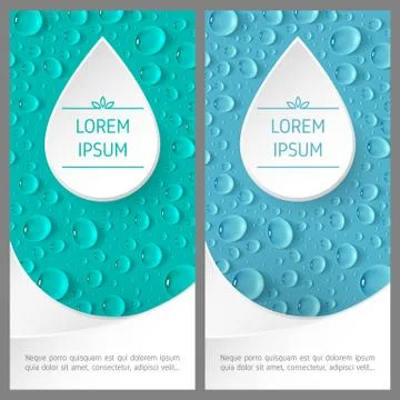 Banner template with drops Stock Illustration