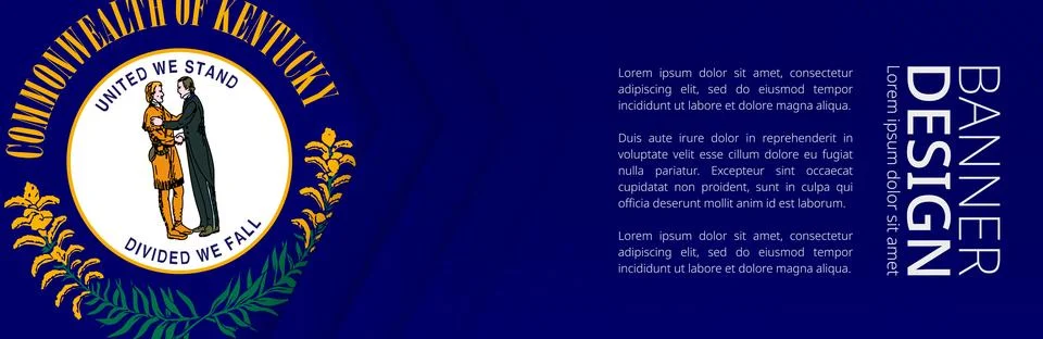 Banner template with flag of U.S. state Kentucky for advertising travel, bu.. Stock-Illustration