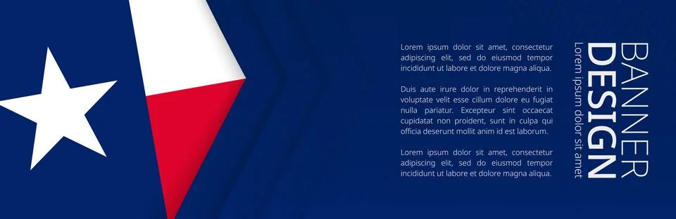 Banner template with flag of U.S. state Texas for advertising travel, busin.. Stock Illustration