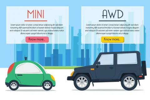Banner template - MINI vs AWD car Stock Illustration