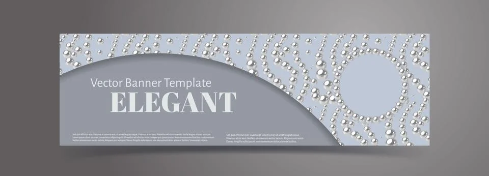 Banner template with pearl pattern background. Elegant design. Stock Illustration