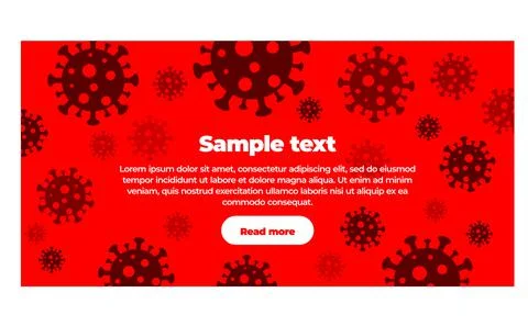 Banner template red clean background with text, button and illustration large Stock Illustration