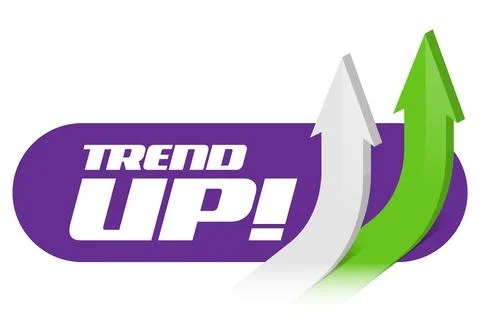 Banner template, two white and green three-dimensional arrows pointing upwards Stock Illustration