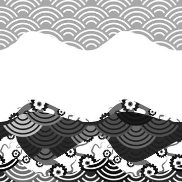 Banner template for your text. pattern scales simple Nature background with j Stock Illustration