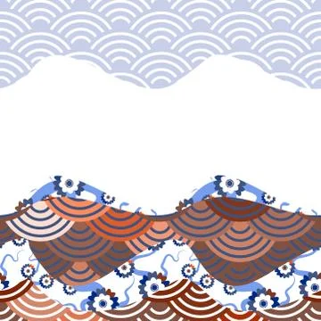 Banner template for your text. pattern dragon fish scales simple Nature backg Stock Illustration