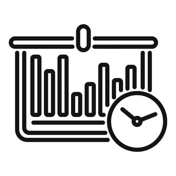 Banner timer icon outline vector. Clock project Stock Illustration