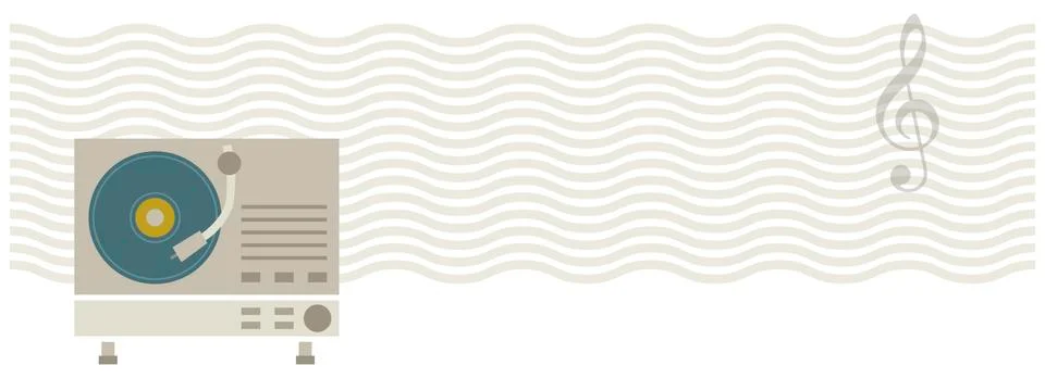 Banner with turntable Stock Illustration