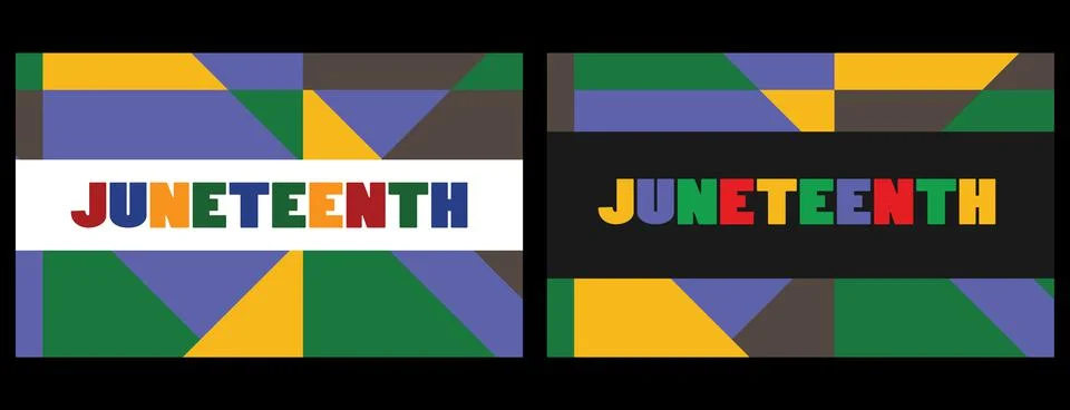 Banner two styles with caption for juneteenth Stock Illustration
