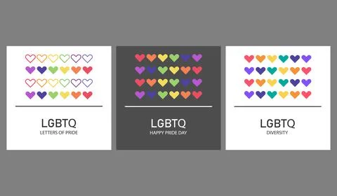 Banner two styles with heart for pride Stock Illustration