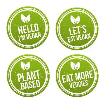 Banner und Button Set - Vegan und Vegetarisch Illustrazione stock