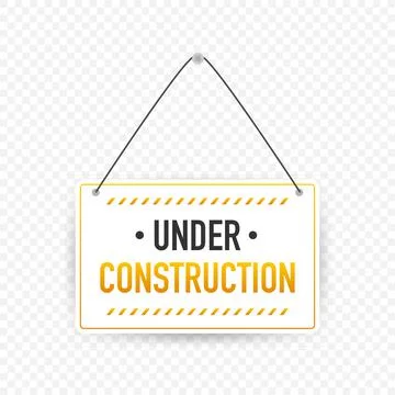 Banner for under construction. Danger sign. Construction concept. Vector illu Illustrazione stock