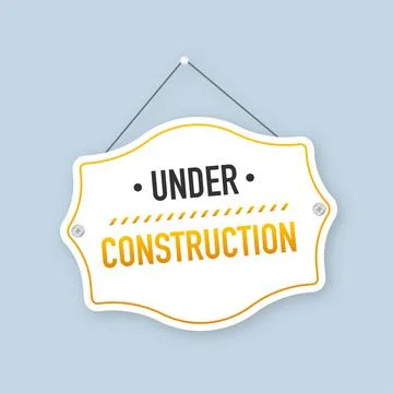 Banner for under construction. Danger sign. Construction concept. Vector illu Illustrazione stock