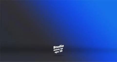 Banner vector abstract background of empty two tone gradient blue to dark gre Stock Illustration