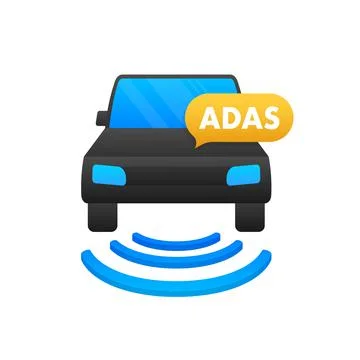 Banner vector. Creative ADAS Advanced driver assistance systems Icon. Vector Stock Illustration