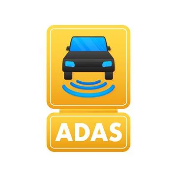 Banner vector. Creative ADAS Advanced driver assistance systems Icon. Vector Stock Illustration
