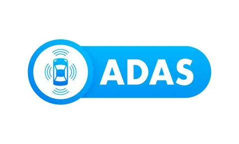 Banner vector. Creative ADAS Advanced driver assistance systems Icon. Vector Stock Illustration