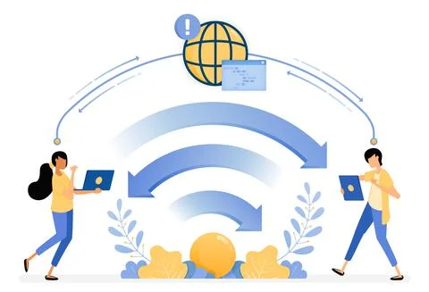 Banner vector design of wifi for communication technology and internet networ Illustrazione stock