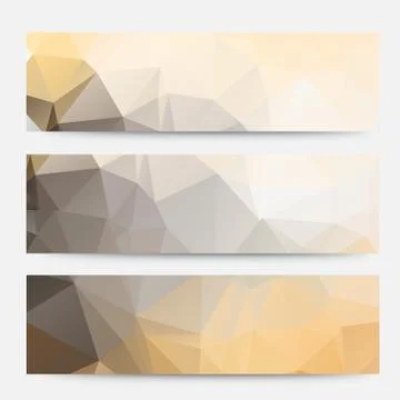 Banner vector geometric triangle.polygonal banners design template. Stock Illustration