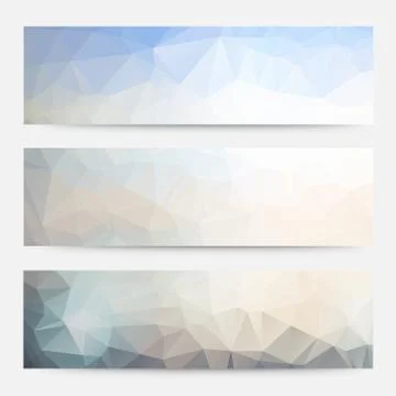 Banner vector geometric triangle.polygonal banners design template. Stock Illustration