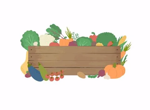 Banner with vector vegetables. Fresh  vegetable. Stock-Illustration