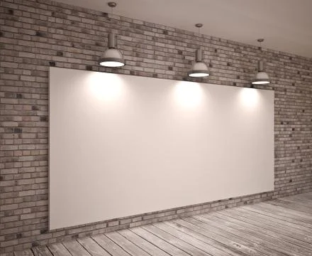 Banner on wall Stock Illustration