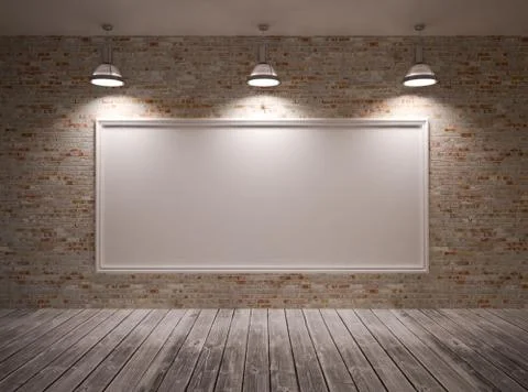 Banner on wall Stock Illustration