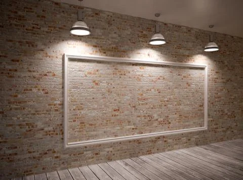 Banner on wall Stock Illustration